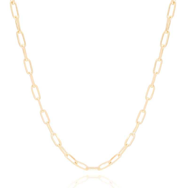 Gargantilha Elos 5 mm Lisos Banhado a Ouro 18K