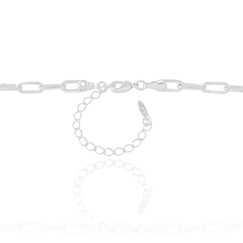 Gargantilha Elos 5 mm Lisos Ródio Branco