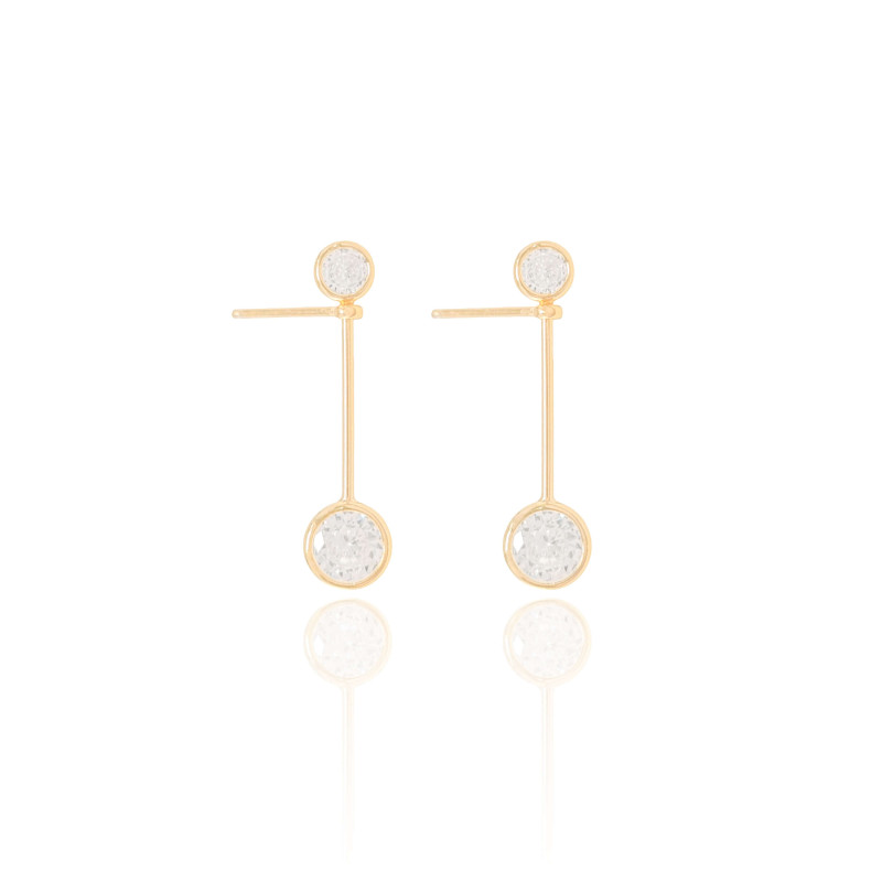 Brinco Ponto de Luz Palito Banhado a Ouro 18K
