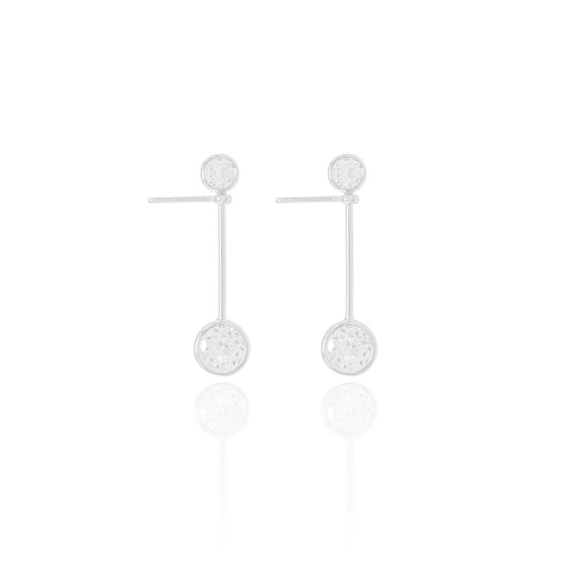Brinco Ponto de Luz Palito Ródio Branco