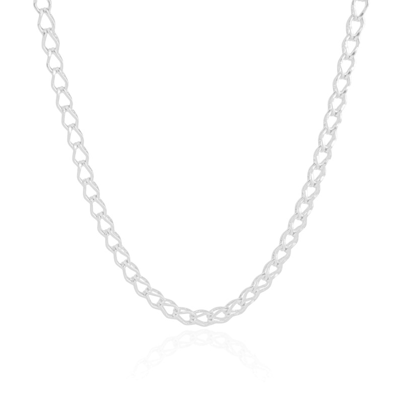 Choker Elos Duplos 5 mm Ródio Branco