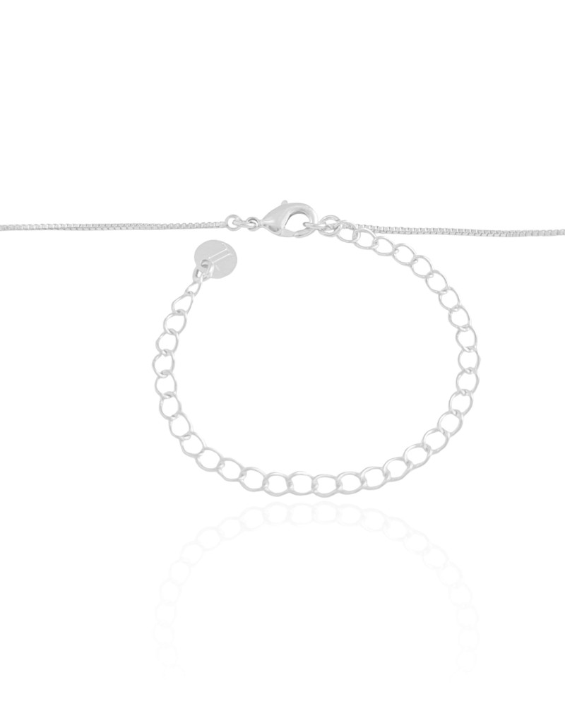Choker Veneziana com Pingente Oval Liso Ródio Branco