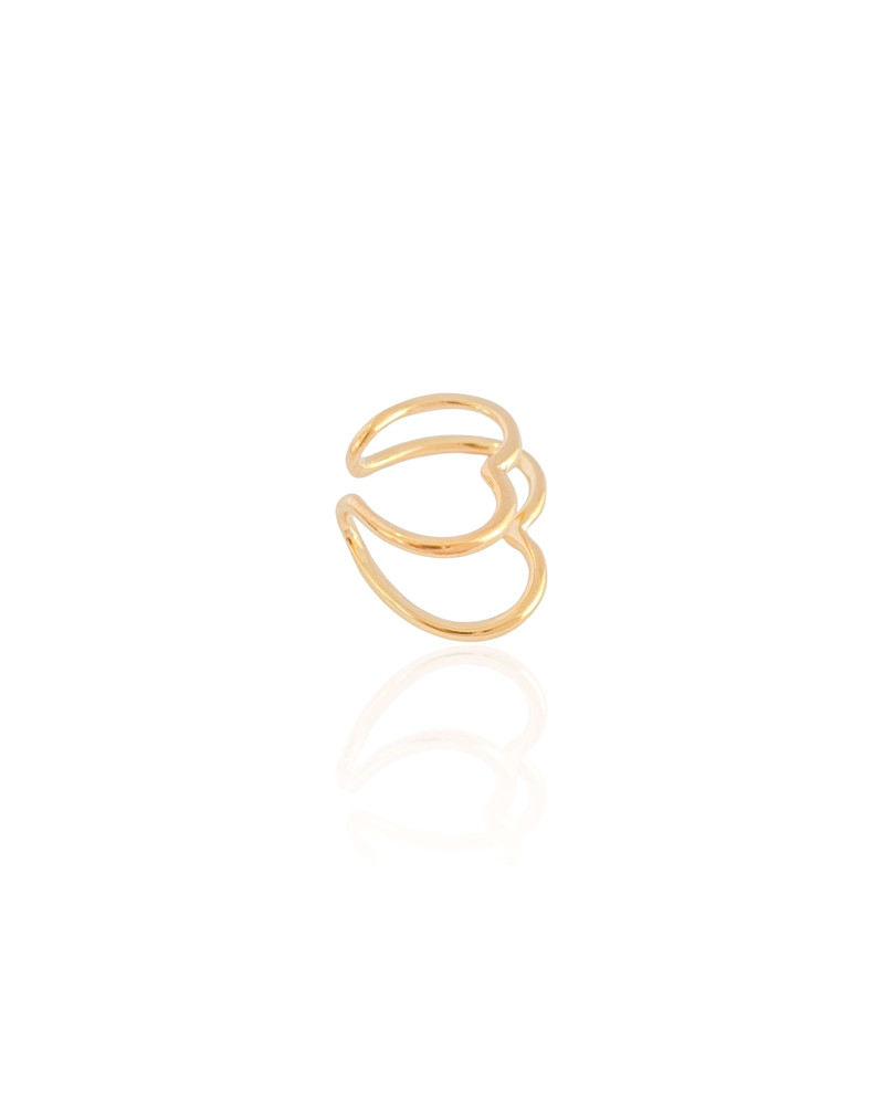 Piercing Coração Duplo Banhado a Ouro 18K