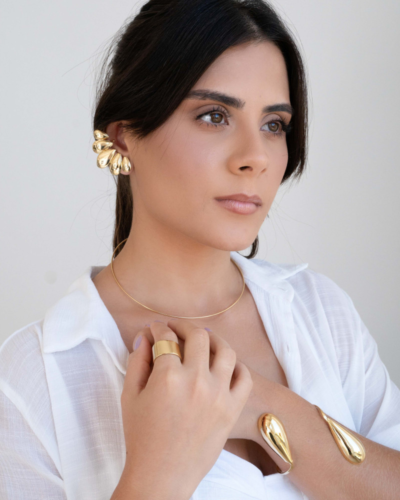 Bracelete Gotas Lisas Banhado a Ouro 18K