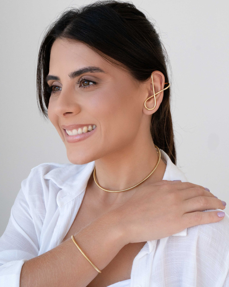 Aro Mola Espiral Banhado a Ouro 18K