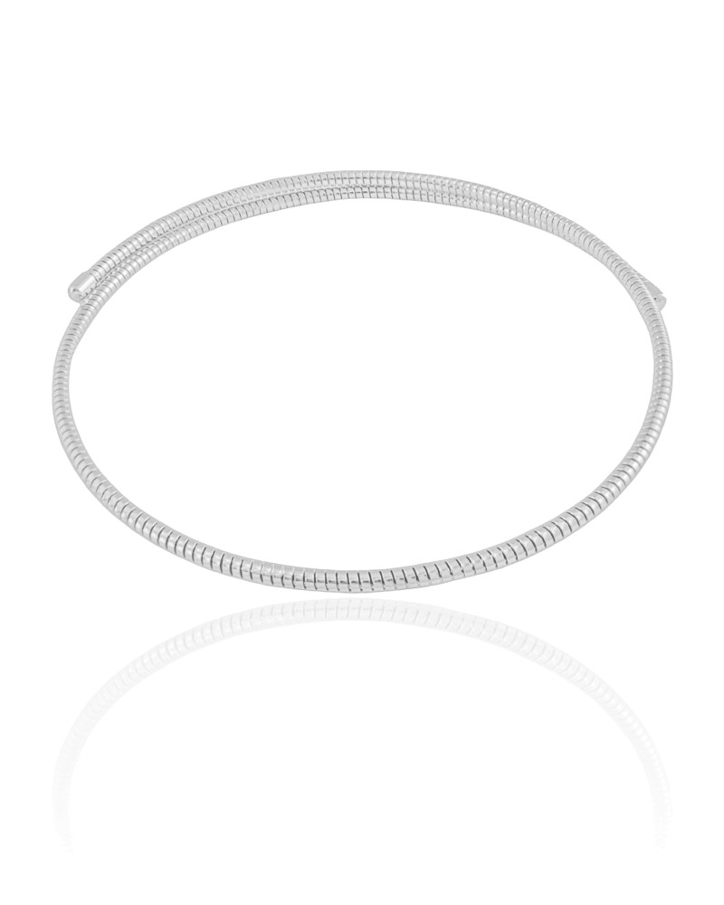 Aro Mola Espiral Ródio Branco