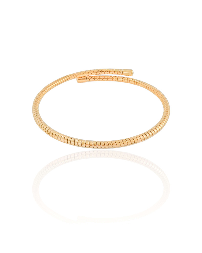 Bracelete Mola Espiral 3 mm Banhado a Ouro 18K