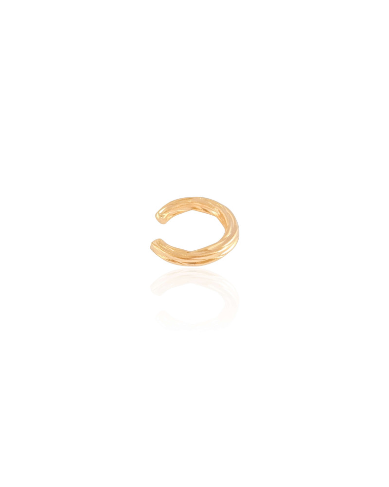 Piercing Torcido Textura Banhado a Ouro 18K