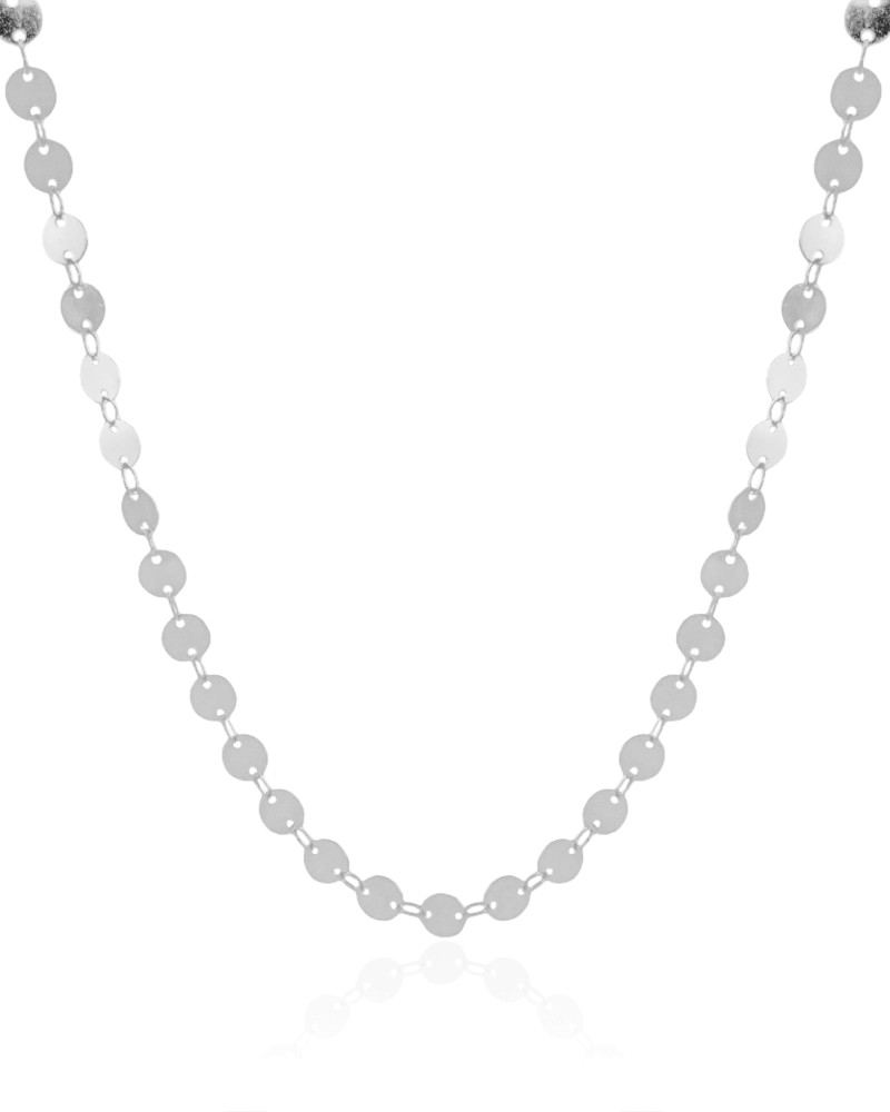 Choker Plaquinhas Redondas Flat Ródio Branco