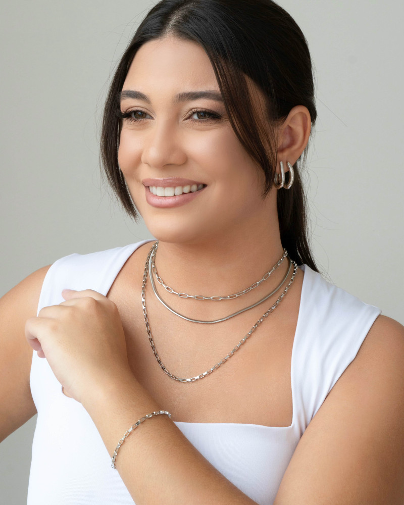 Choker Elos Ovais Ródio Branco