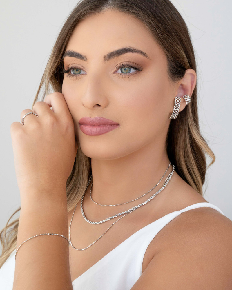 Choker Cordão Baiano 3 mm Ródio Branco