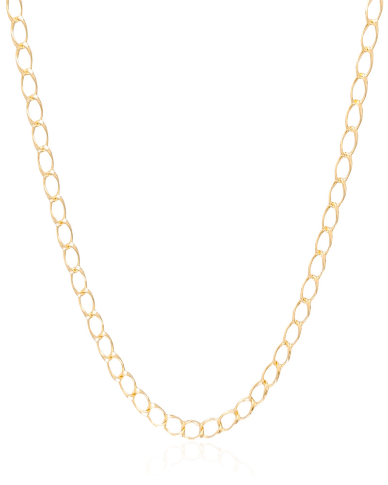 Gargantilhas Elos Trabalhados Banhado a Ouro 18K - 45 cm