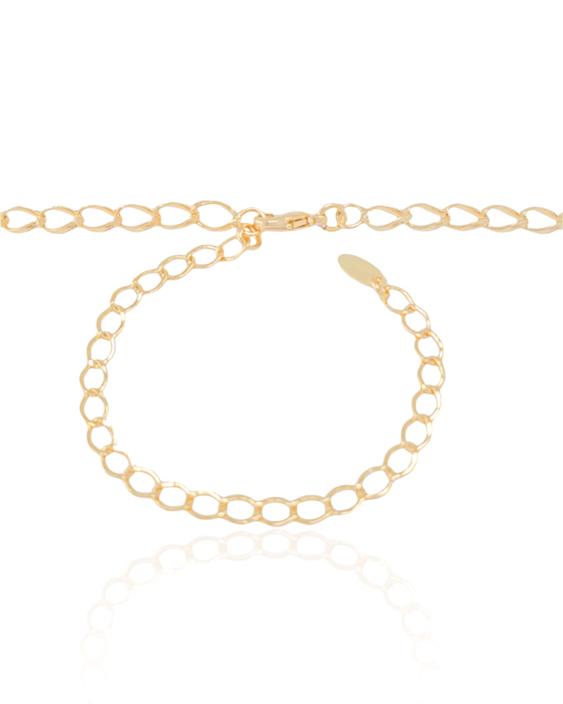 Gargantilhas Elos Trabalhados Banhado a Ouro 18K - 45 cm