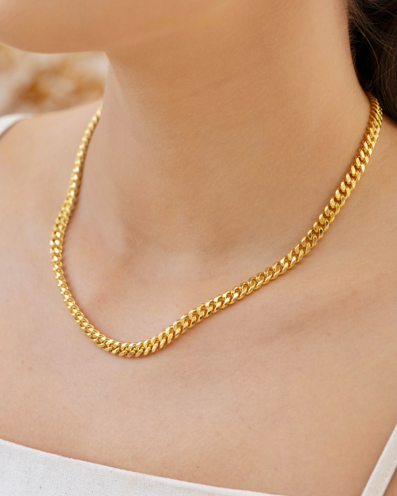 Gargantilha Grumet 6 mm Banhado a Ouro 18K - 45 cm