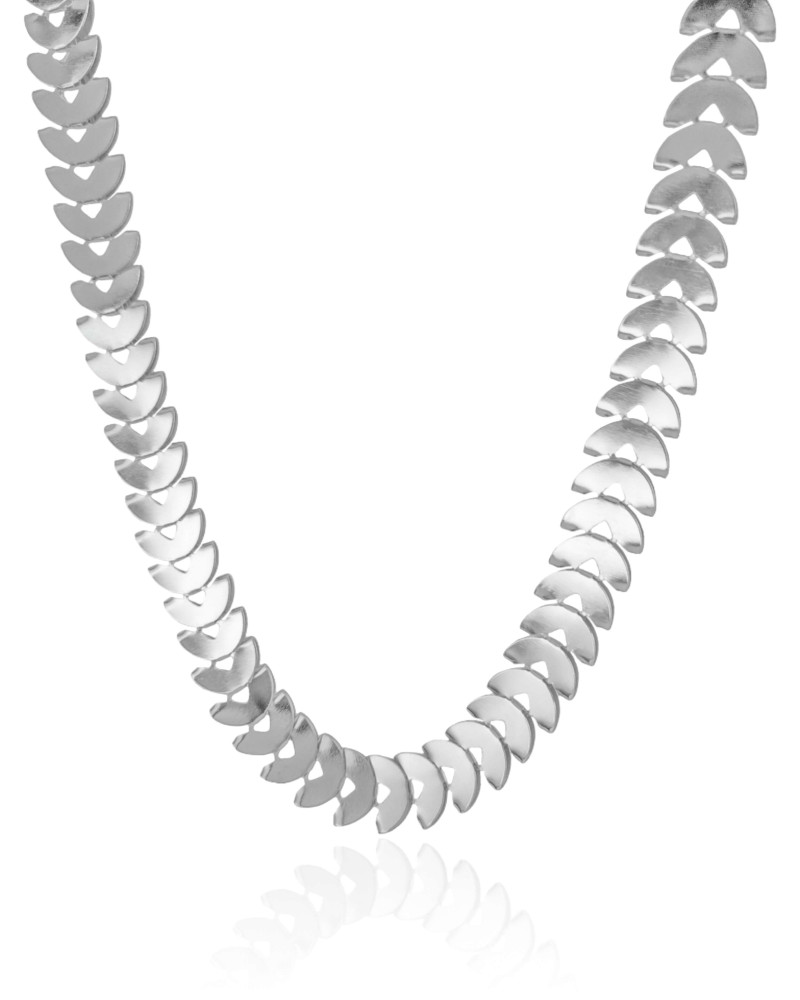 Choker Escamas 12 mm Ródio Branco