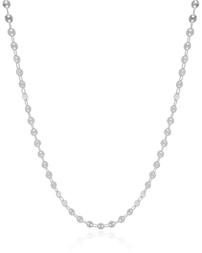 Gargantilha Plaquinhas Redondas 4 mm Ródio Branco
