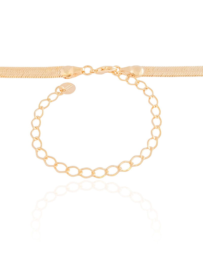 Choker Malha Fita 5 mm Banhado a Ouro 18K