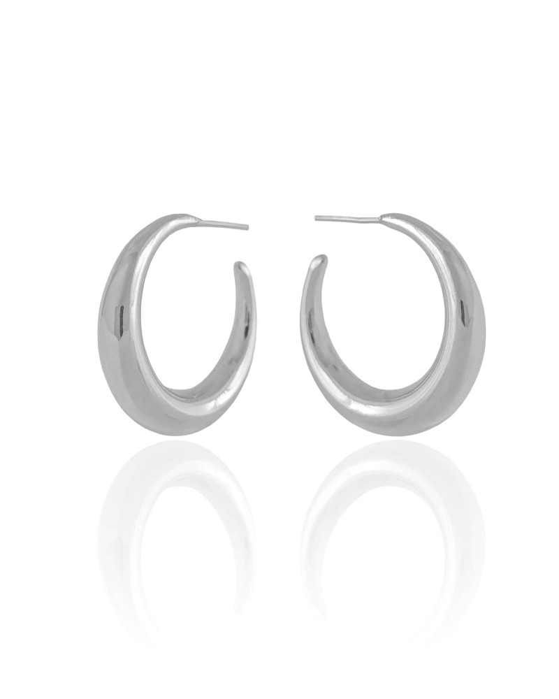 Brinco Argola Lisa 2.8 cm Ródio Branco