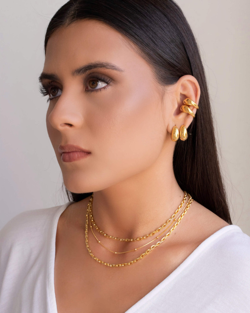 Gargantilha Elos Lisos Banhado a Ouro 18K