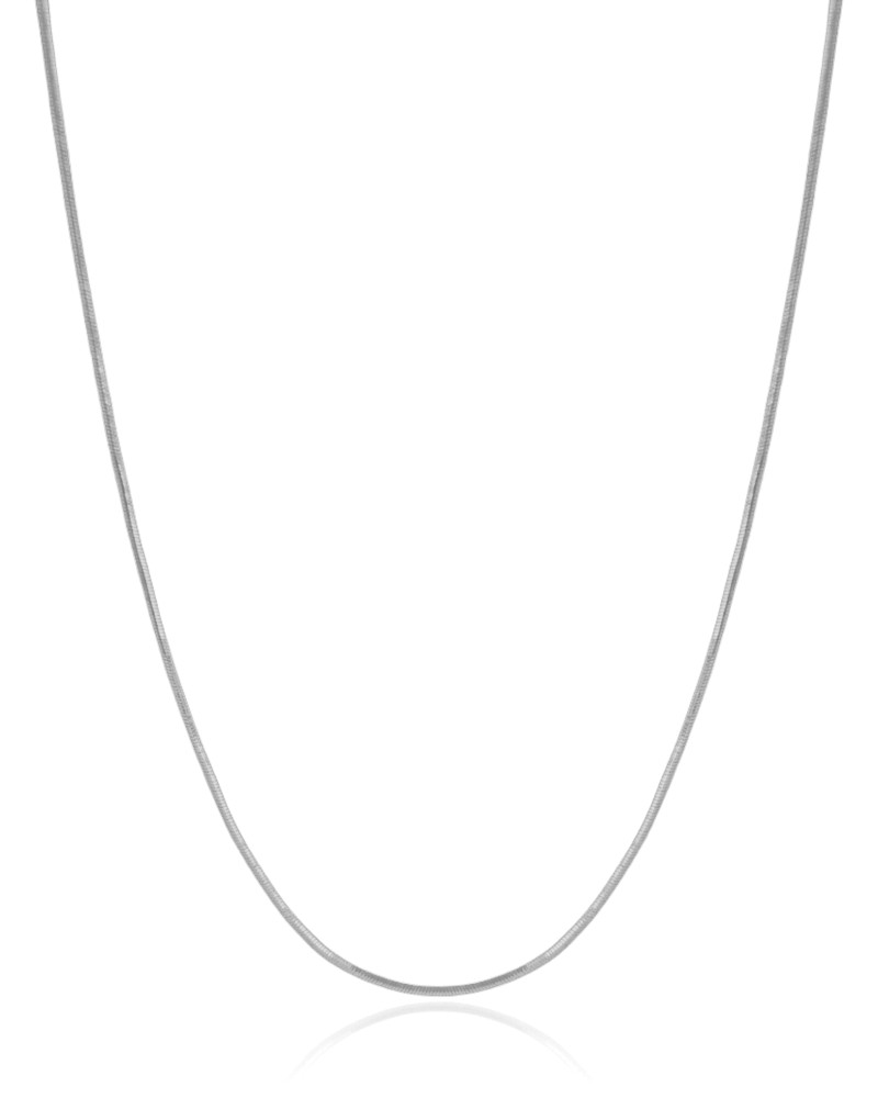 Gargantilha Rabo de Rato 1 mm Ródio Branco