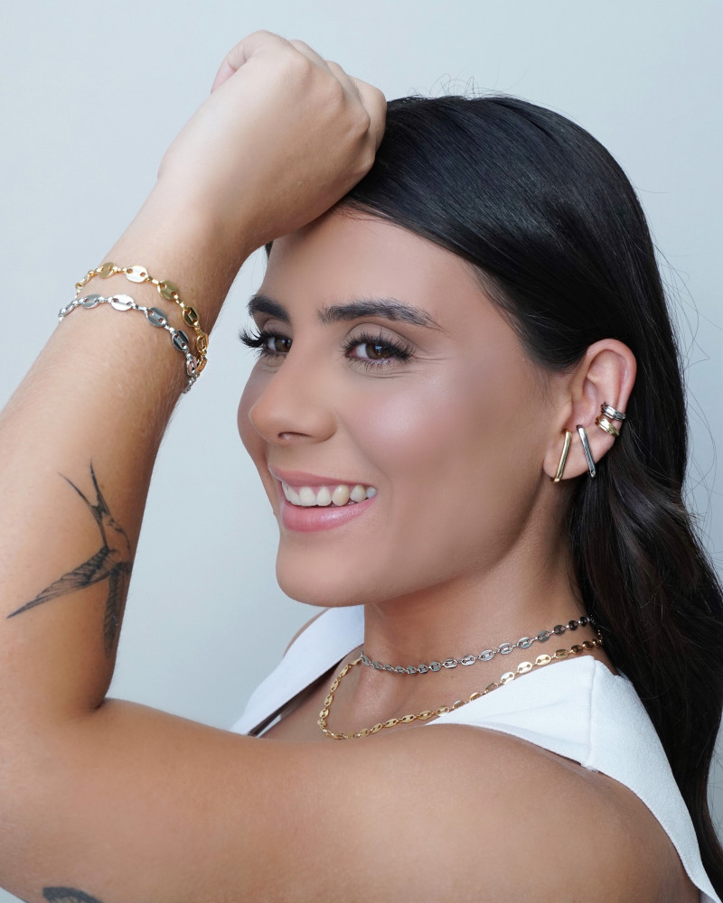 Pulseira Plaquinhas Lisas 7 mm Ródio Branco