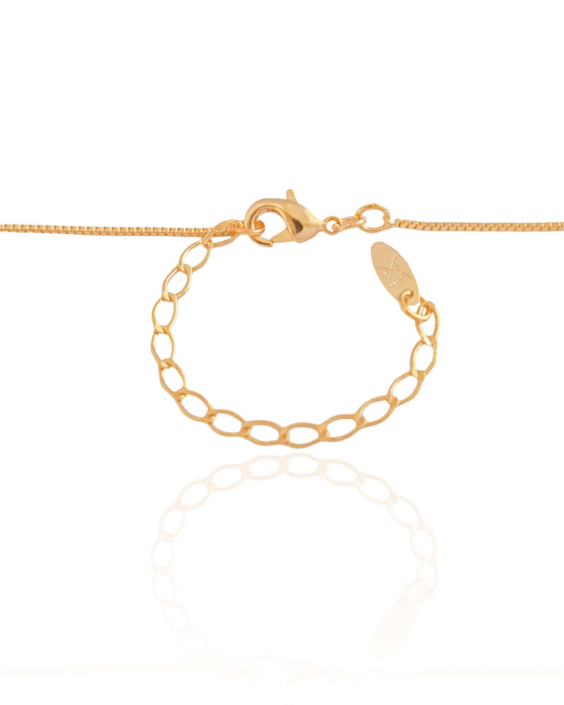 Gargantilha Coração Filho Menino Cravejado Cristal Banhado a Ouro 18K - 45 cm