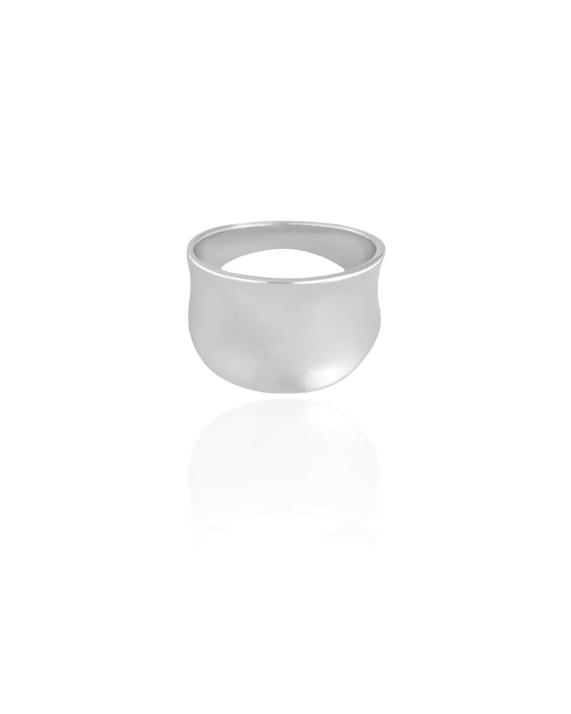 Anel Côncavo Liso Tamanho 12 Ródio Branco