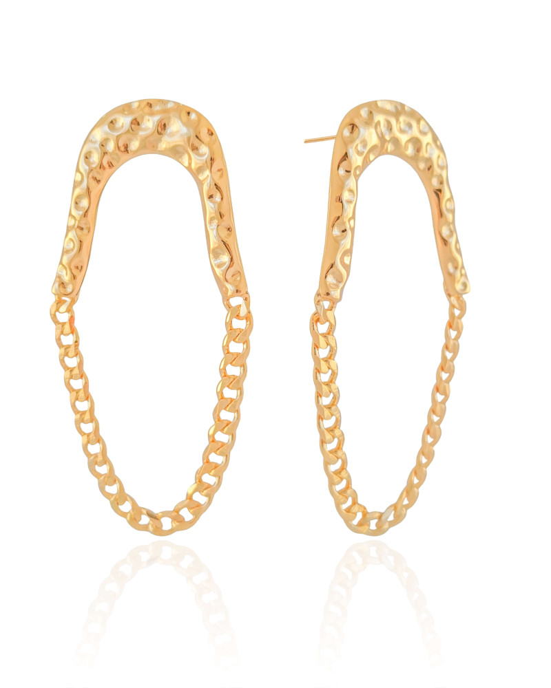 Brinco Orgânico Grumet Banhado a Ouro 18K
