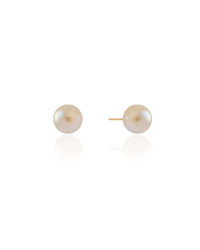 Brinco Pérola 10 mm Banhado a Ouro 18K