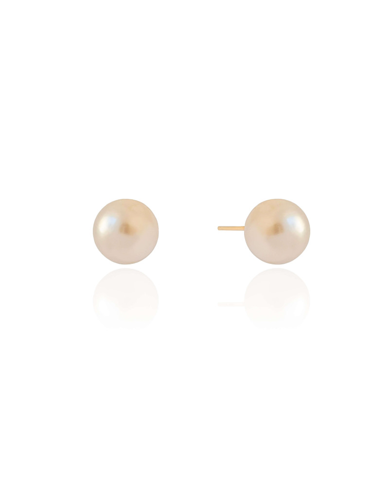 Brinco Pérola 12 mm Banhado a Ouro 18K