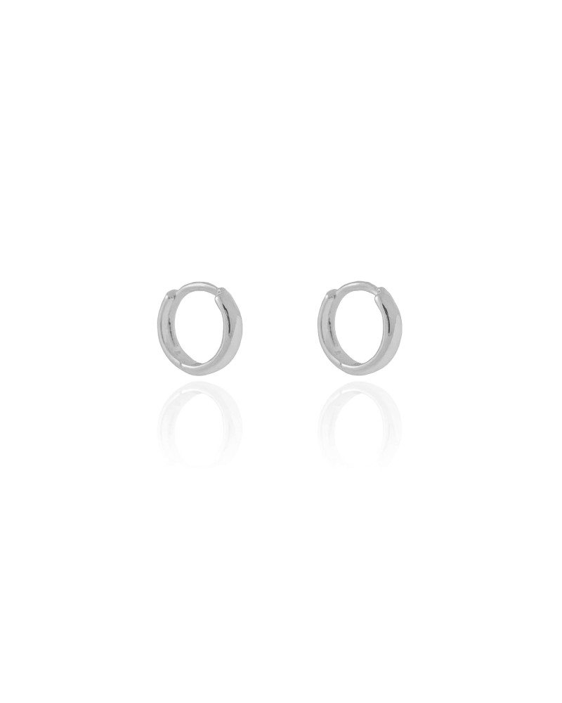 Brinco Argola Lisa 1.2 cm Ródio Branco