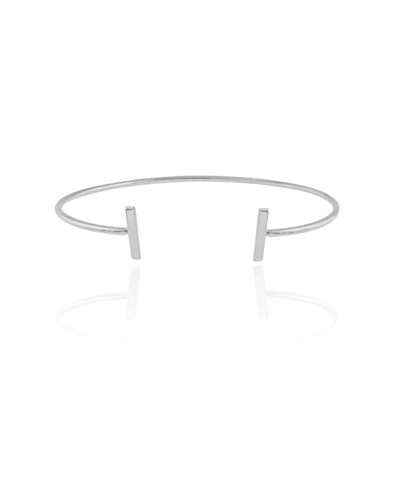 Bracelete Palito Liso Ródio Branco