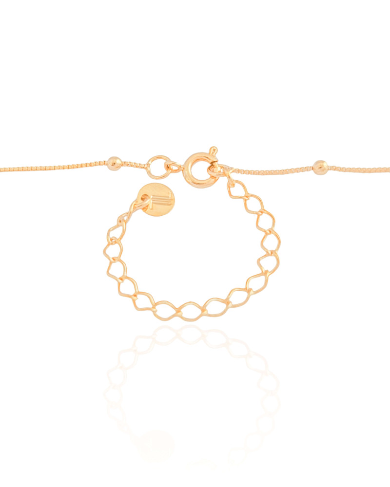 Gargantilha Veneziana Bolinhas Lisas Banhado a Ouro 18K - 45 cm