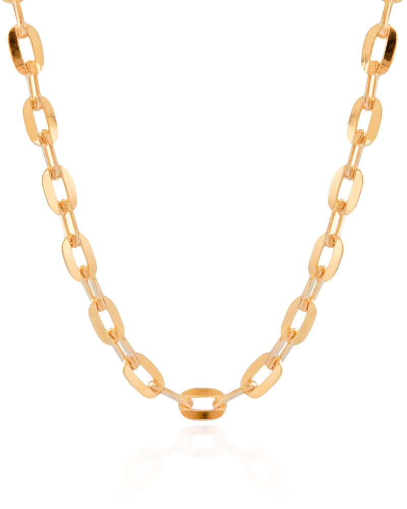 Choker Elos Ovais 9 mm Banhado a Ouro 18K