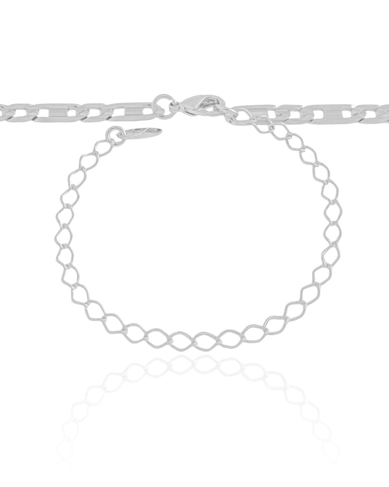 Choker Piastrine Ródio Branco