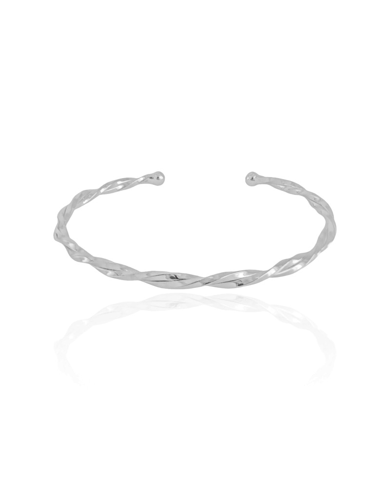 Bracelete Torcido Ródio Branco