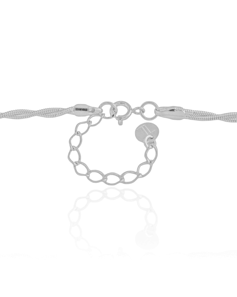 Gargantilha Corda Violão Torcida 2.5 mm Ródio Branco