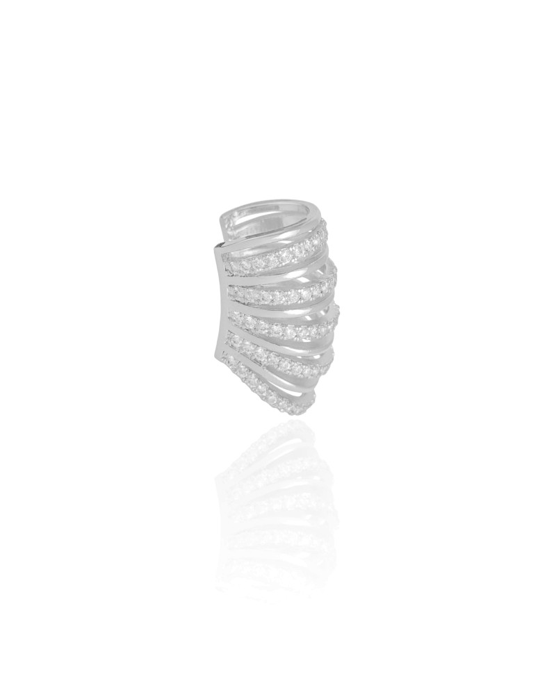 Piercing Filetes Cravejados Cristal Ródio Branco