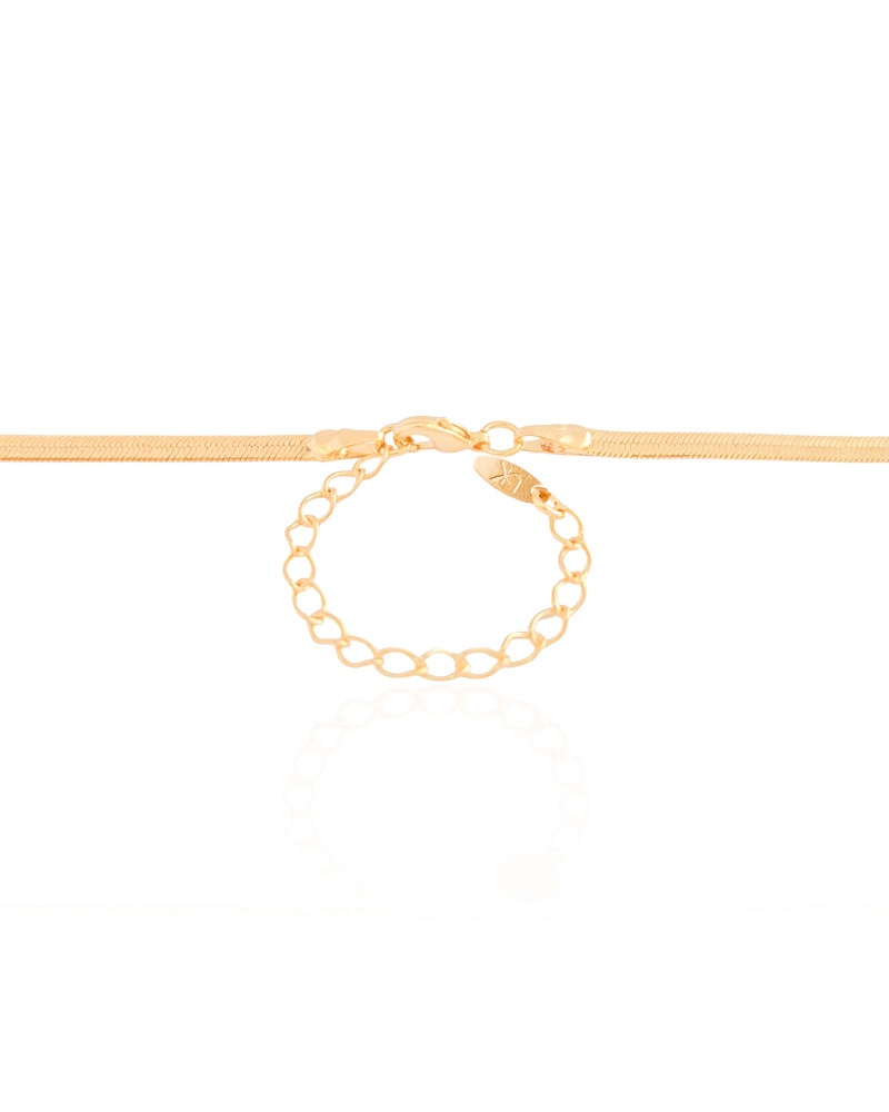 Gargantilha Malha Fita 3 mm Banhado a Ouro 18K - 40 cm