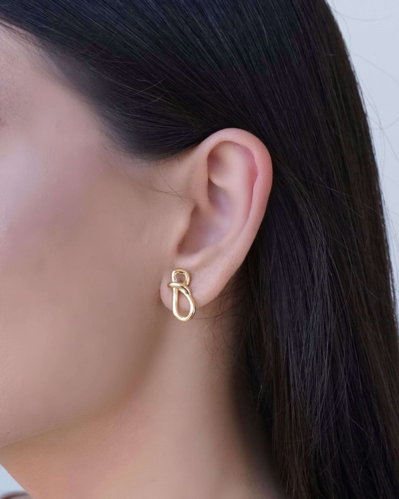 Brinco Laço Liso 1.8 cm Banhado a Ouro 18K