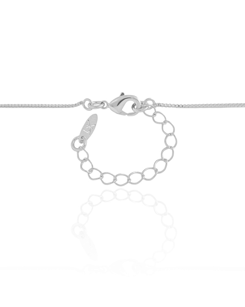 Gargantilha Veneziana Pérola 8 mm Ródio Branco - 45 cm