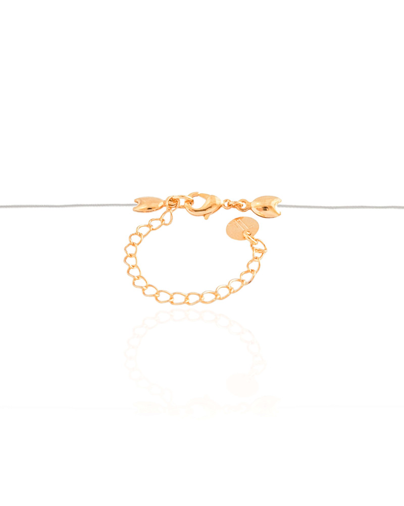 Gargantilha Nylon Coração Liso 1.5 cm Banhado a Ouro 18K - 40 cm