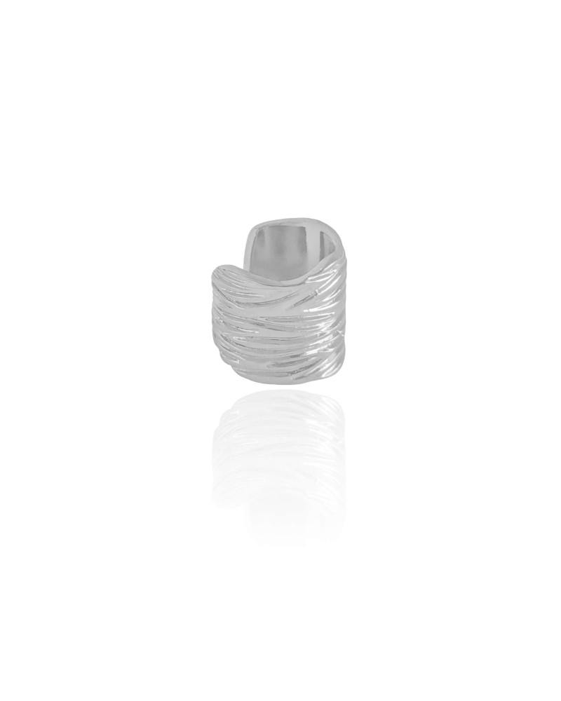 Piercing Texturizado Ródio Branco