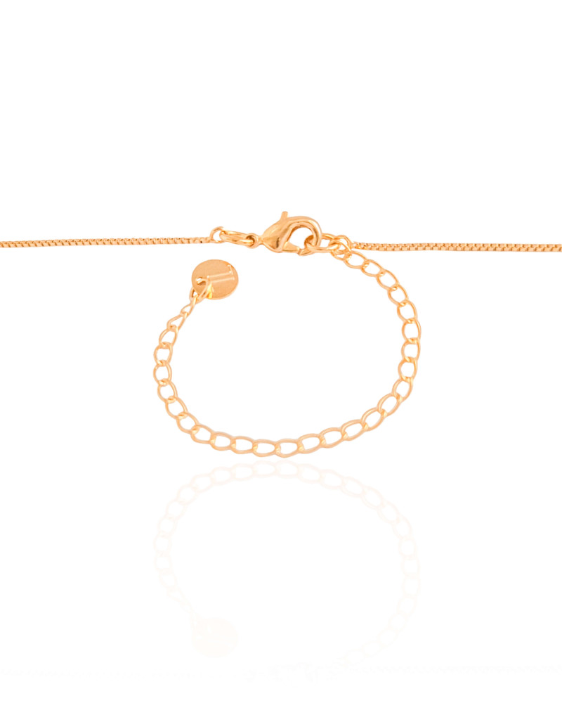 Gargantilha Infantil Veneziana Coração Ponto de Luz Cristal Banhado a Ouro 18K