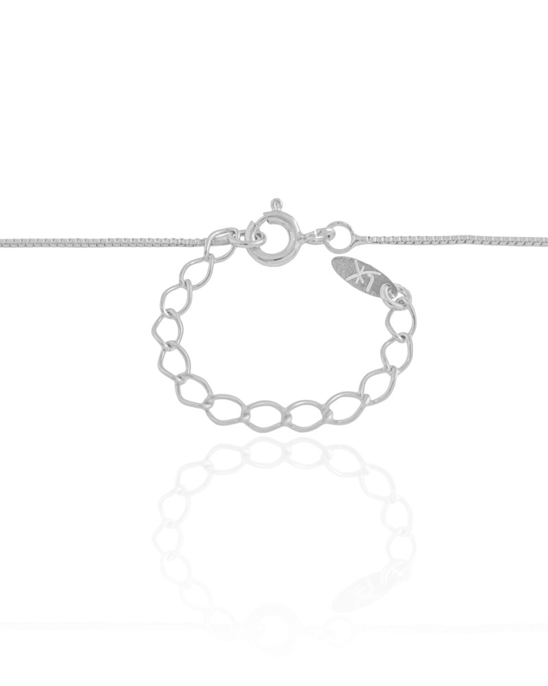 Gargantilha Veneziana Letra K Cravejada Cristal Ródio Branco - 45 cm