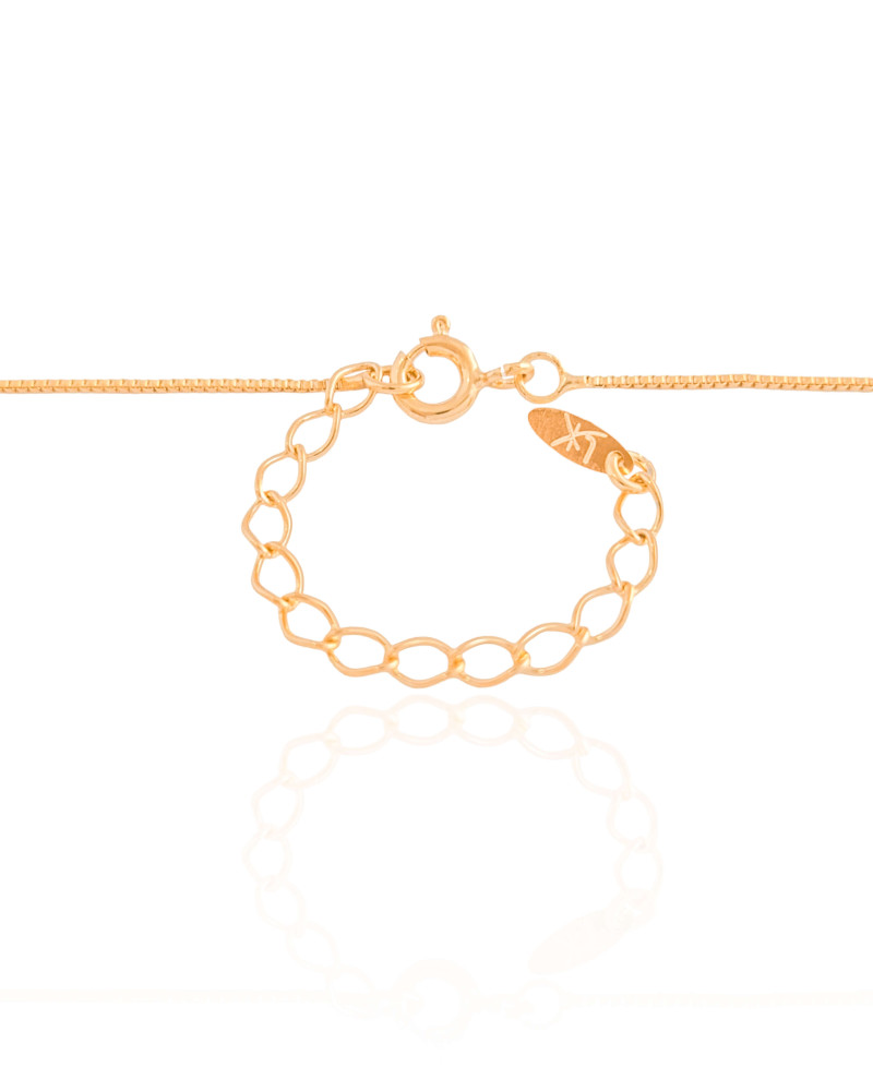 Gargantilha Veneziana Letra P Cravejada Cristal Banhado a Ouro 18K - 45 cm