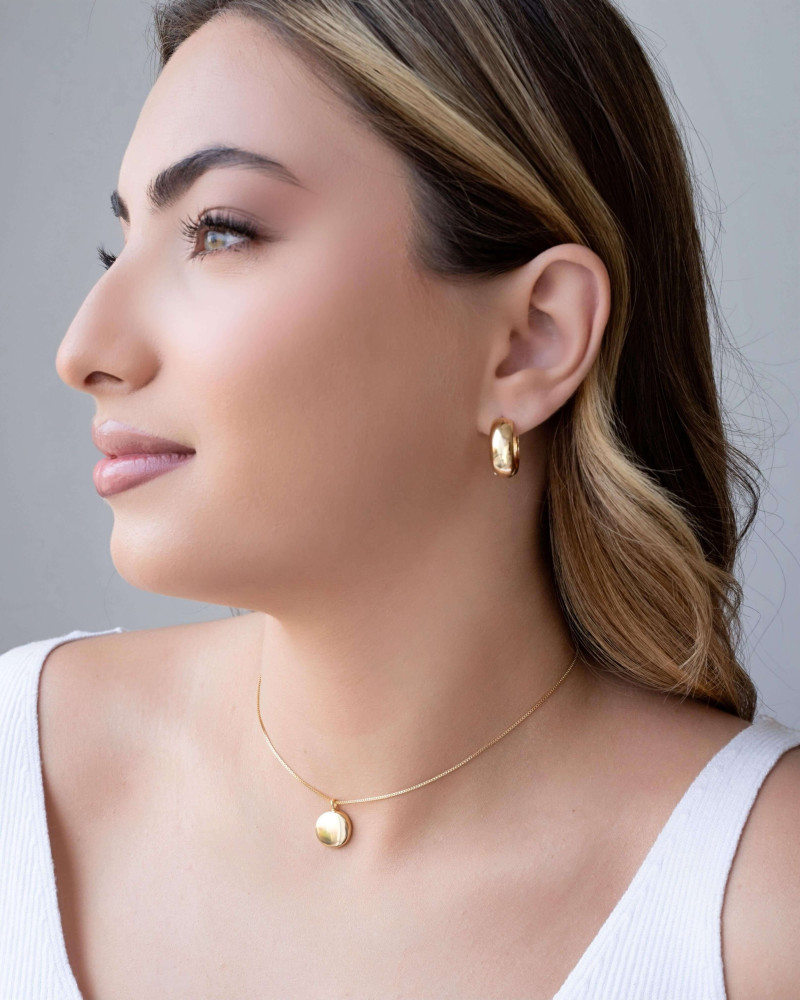 Choker Veneziana Redondo Liso 1.2 cm Banhado a Ouro 18K