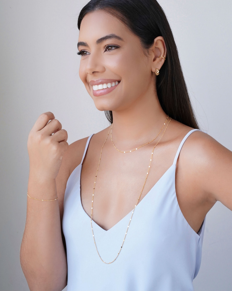 Choker Grumet Plaquinhas Banhado a Ouro 18K - 33 cm