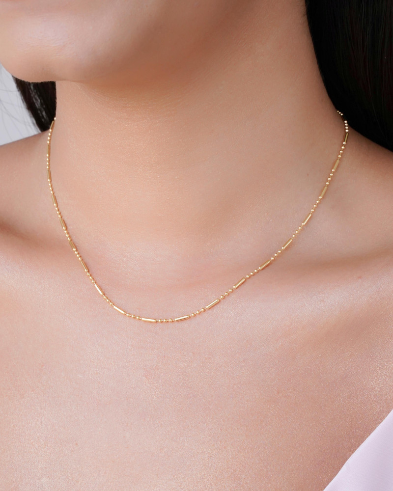 Gargantilha Canutilhos 1 mm Banhado a Ouro 18K - 40 cm