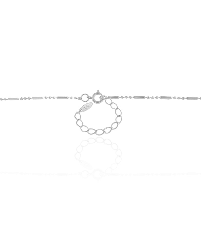 Gargantilha Canutilhos 1 mm Ródio Branco - 40 cm